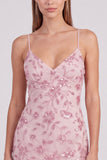 Pink Floral Bodycon Sequins Beaded Short Cocktail Dress with Lace Up Back