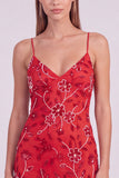 Pink Floral Bodycon Sequins Beaded Short Cocktail Dress with Lace Up Back