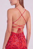 Pink Floral Bodycon Sequins Beaded Short Cocktail Dress with Lace Up Back