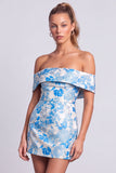 Green Strapless Floral Jacquard Bodycon Short Cocktail Dress