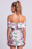 Green Strapless Floral Jacquard Bodycon Short Cocktail Dress