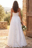 Strapless Ivory Corset A-Line Pearls Lace Long Bridal Shower Dress