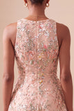 A-Line Round Neck Embroidered Floral Short Cocktail Dress with Ruffles