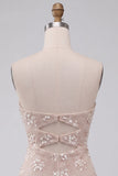 Ivory Bodycon Cut Out Strapless Short Homecoming Dress with Sequins