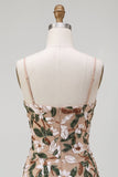 Light Khaki Corset Bodycon Sweetheart Short Homecoming Dress with Side Slit