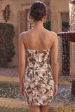 Light Khaki Corset Bodycon Sweetheart Short Homecoming Dress with Side Slit