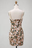 Light Khaki Corset Bodycon Sweetheart Short Homecoming Dress with Side Slit