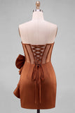 Yellow Bodycon Pearl Trim Corset Short Homecoming Dress with Side Bow Detail