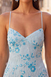 Apricot Bodycon Spaghetti Straps Beaded Short Cocktail Dress with Sequins