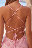 Apricot Bodycon Spaghetti Straps Beaded Short Cocktail Dress with Sequins