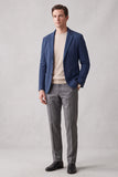 Navy Notch Lapel Single Breasted Men Suits Jacket with Pockets