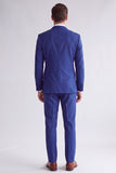 Royal Blue 2 Piece Peak Lapel Double Breasted Men's Prom Suits