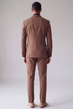 Khaki Peak Lapel Double Breasted 2‑Piece Men's Prom Suits