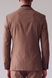 Khaki Peak Lapel Double Breasted 2‑Piece Men's Prom Suits