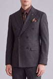 2 Piece Black Peak Lapel Double Breasted Men's Prom Suits