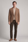 Khaki Notch Lapel Single Breasted 2‑Button Men's Blazer with Pockets