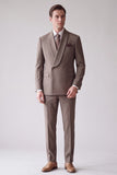 2 Piece Grey Shawl Lapel Single Breasted Men's Prom Suits