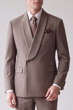 2 Piece Grey Shawl Lapel Single Breasted Men's Prom Suits