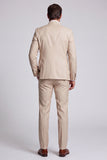 Apricot 3 Piece Mandarin Collar Double Breasted Men's Prom Suits