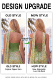 Green Sweetheart Bodycon Sequin Mini Party Dress with Neck Scarf