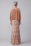 Off the Shoulder Champagne High Low Ruched Appliques Velvet Mother of the Bride Dress