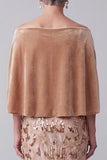 Off the Shoulder Champagne High Low Ruched Appliques Velvet Mother of the Bride Dress