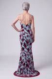 Lake Blue V-Neck Mermaid Velvet Long Mother of the Bride Dress with Cape