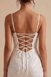 White Corset Bodycon Ruched Cowl Neck Spaghetti Strapes Short Little White Dress