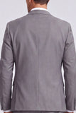 Grey 3 Piece Notch Lapel Double Breasted Men's Prom Suits