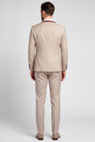 Shawl Lapel Champagne 3 Piece Double Breasted Men's Prom Suits