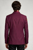 Notch Lapel Burgundy Single Breasted Floral Men's Prom Blazer