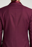 Notch Lapel Burgundy Single Breasted Floral Men's Prom Blazer