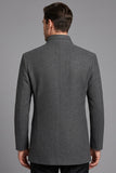 Grey Stand Collar Single Breasted Men's Prom Blazer