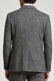 3 Piece Peak Lapel Grey Single Breasted Men's Prom Suits