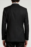 Double Breasted Peak Lapel Black 2 Piece Men's Prom Suits