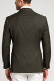 2 Piece Army Green Asymmetrical Peak Lapel Single Breasted Men's Prom Suits