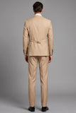 Peak Lapel Khaki 3 Piece Single Breasted Men's Prom Suits
