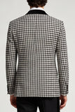2 Piece Grey Houndstooth Shawl Lapel Single Breasted Men's Prom Suits