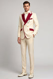 Ivory Peak Lapel Double Breasted 2 Piece Men's Prom Suits