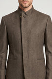 Brown Stand Collar Slim Fit Men's Prom Blazer