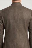 Brown Stand Collar Slim Fit Men's Prom Blazer