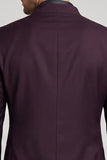 Claret Stand Collar Single Breasted Men's Prom Blazer