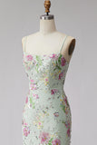 Light Corset Mermaid Floral Sequins Long Prom Dress with Lace Up Back