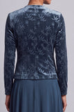 2-Piece Peacock Blue A-Line Long Mother of the Bride Dress with Velvet Bolero Jacket