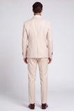 Apricot Single Breasted Peak Lapel 2 Piece Men's Prom Suits