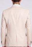 Apricot Single Breasted Peak Lapel 2 Piece Men's Prom Suits