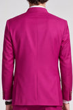 Single Breasted Stand Collar Fuchsia 2 Piece Men's Prom Suits