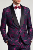 2 Piece One Button Shawl Lapel Ink Blueburry Men's Prom Suits