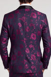 2 Piece One Button Shawl Lapel Ink Blueburry Men's Prom Suits