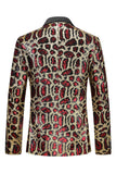 One Button Burgundy Notch Lapel Men's Prom Blazer
